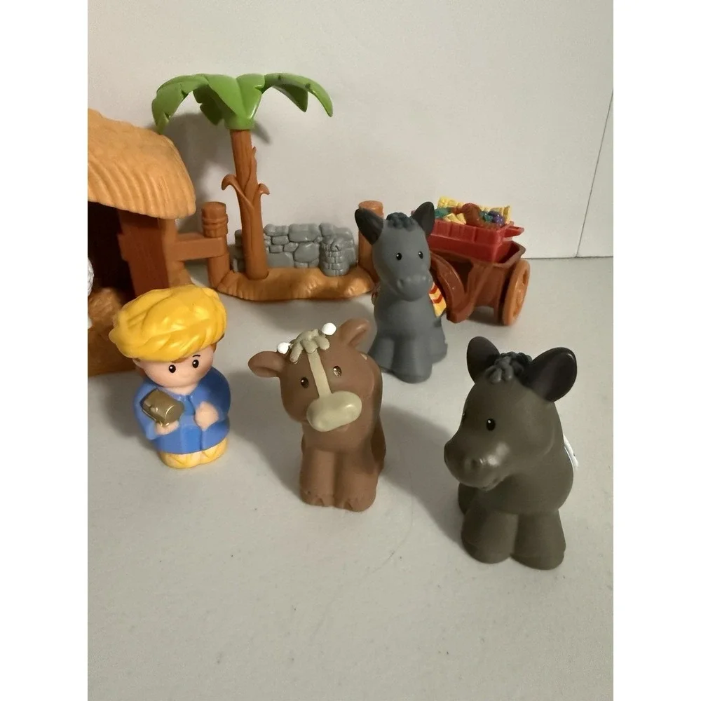Fisher Price Little People Deluxe Christmas Story Nativity Set-Lights Work!